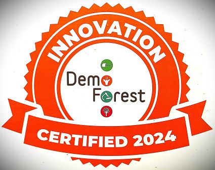 Badge identifiant les innovations mises en avant lors de Demo Forest 2024